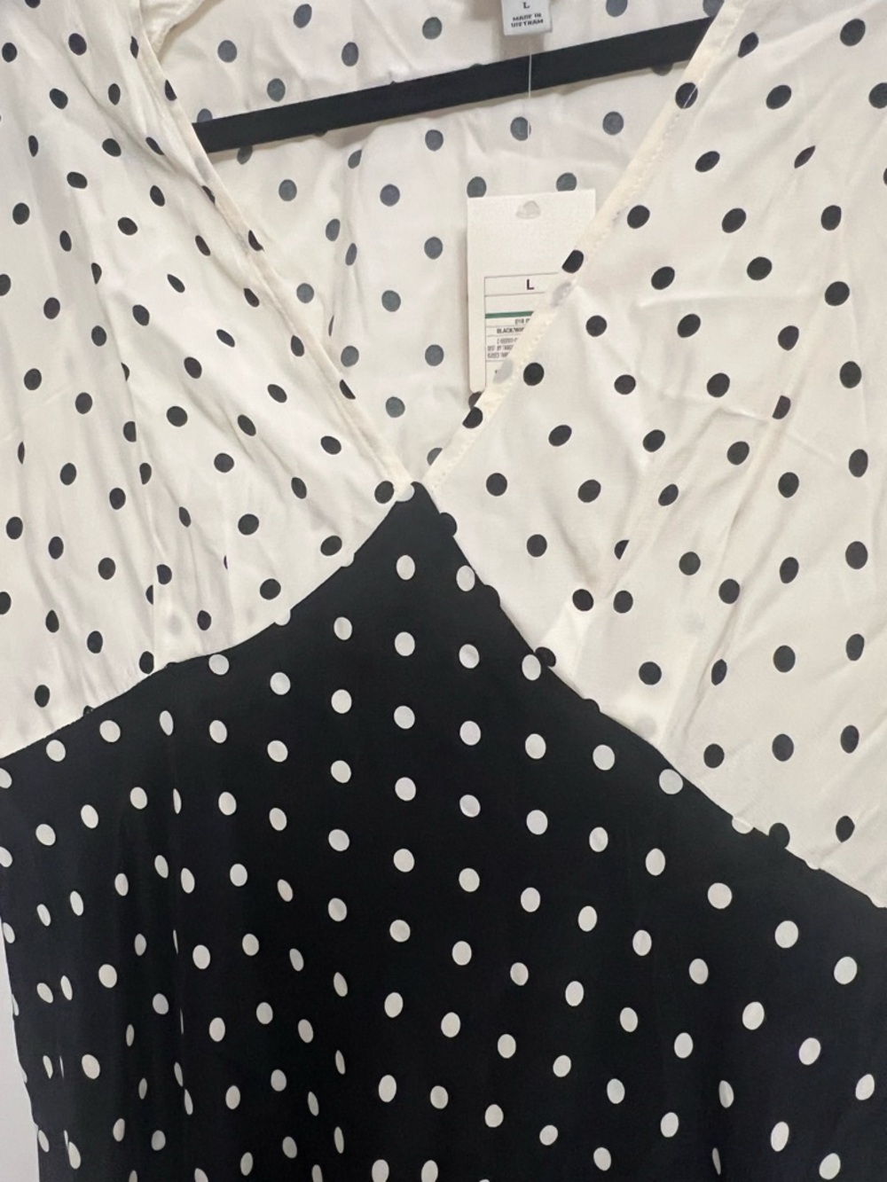 A New Day | Polka Dot V-Neck Midi Dress in Black and Cream - Picture 6 of 13